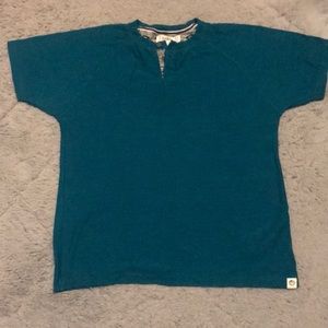 Teal blue button up casual shirt